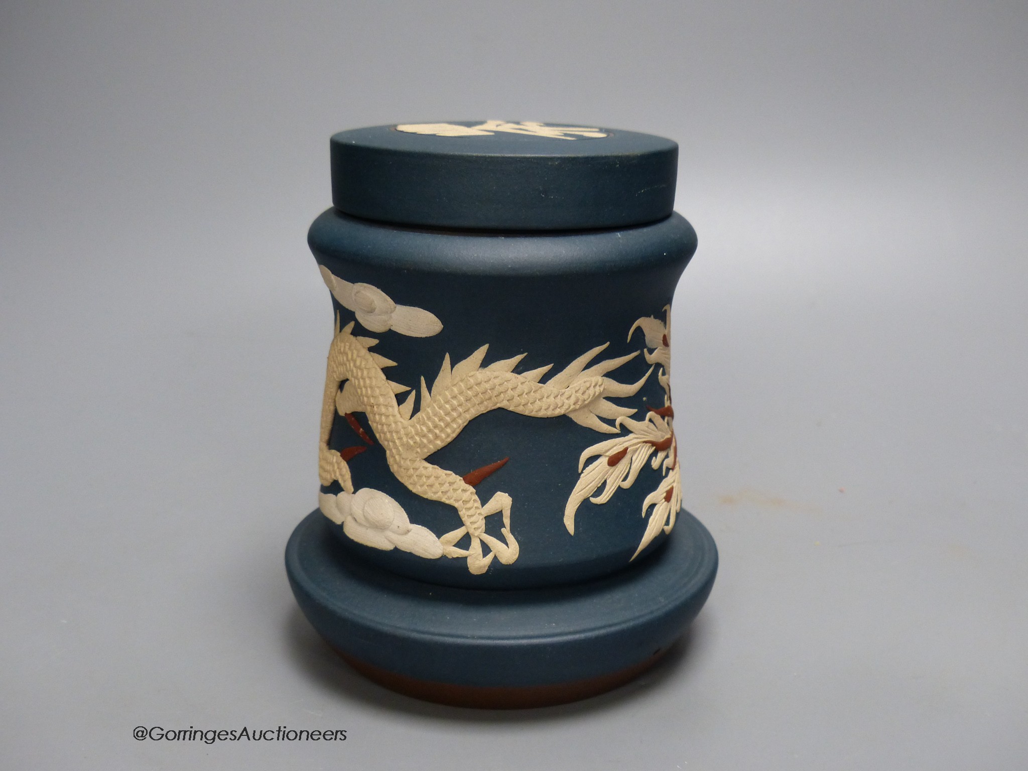 A Chinese Yixing tea caddy, 15cm high